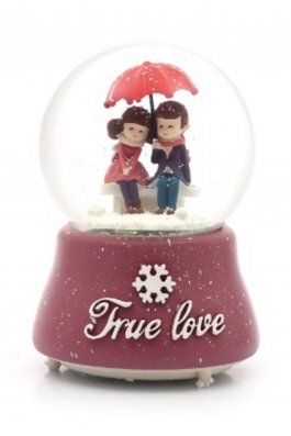 Büyük Boy Işıklı Kar Küresi True Love
