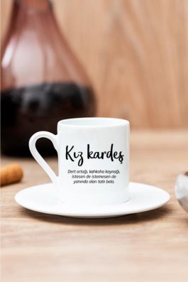 Kız Kardeş Baskılı Kahve Fincanı