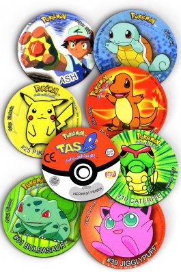 Pokemon Taso Şeklinde Nostaljik, Dekoratif Bardak Altlığı 8 Adet